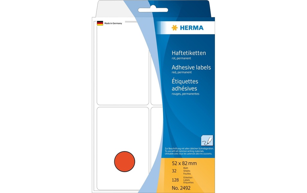 HERMA Etiquettes 52x82mm rouge (32 pces)