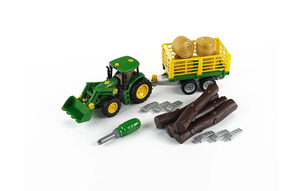 Klein-Toys Véhicules agricoles John Deere Tracteur avec remorque