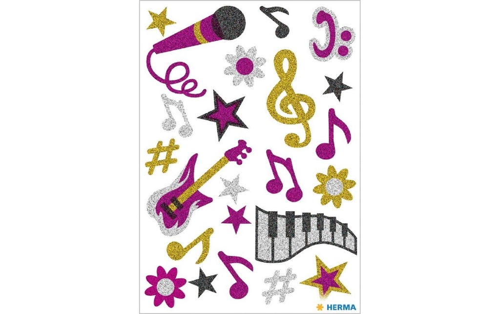 HERMA Sticker Magic music glittery (22 pces)