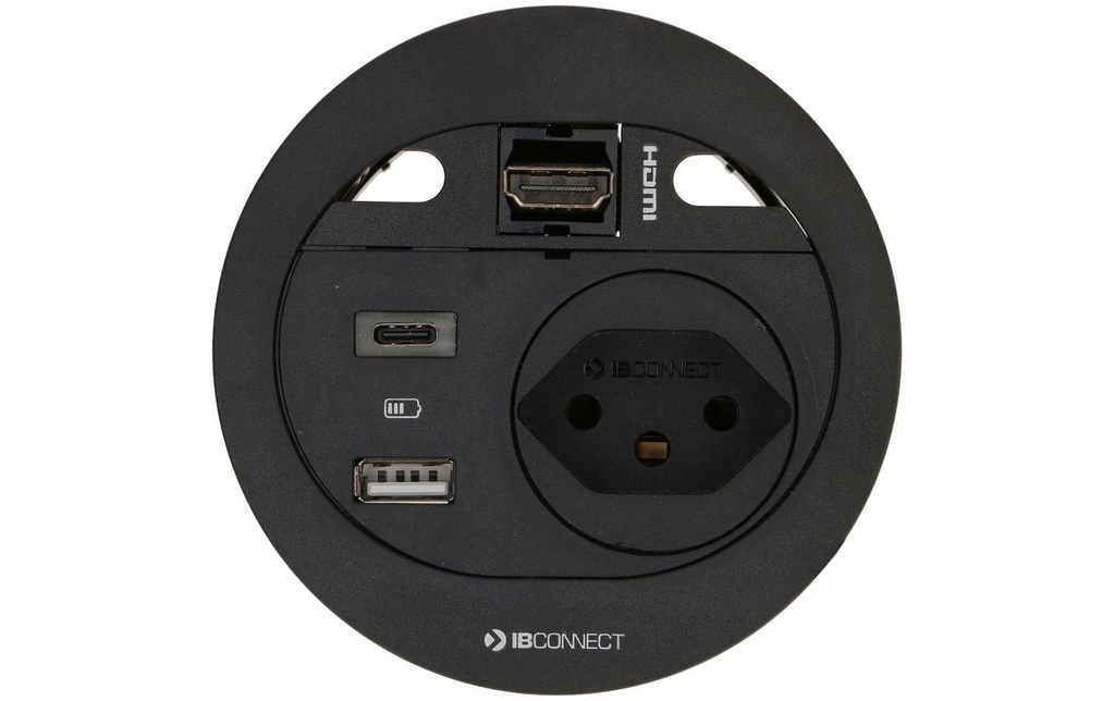 max connect bloc multiprise DIVUS T13, USB-A/C, HDMI Noir