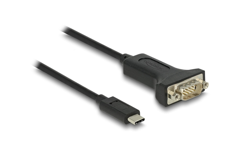 Delock Adaptateur sériel USB-C – RS-232 D-Sub 9 broches avec écrous 2 m