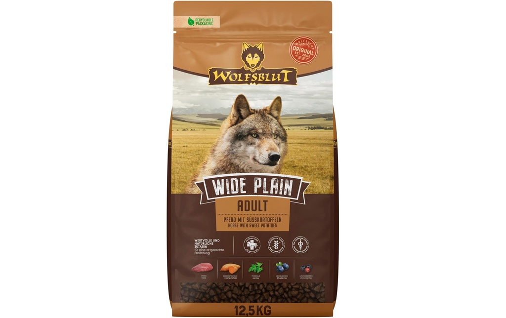 Wolfsblut Alimentation sèche Dog Wide Plain Adult, 12.5 kg