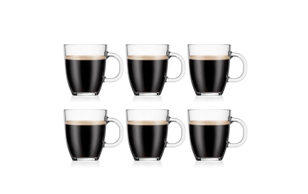 Bodum Tasse à café Bistro 0.3 l, 6 pièces, Transparent