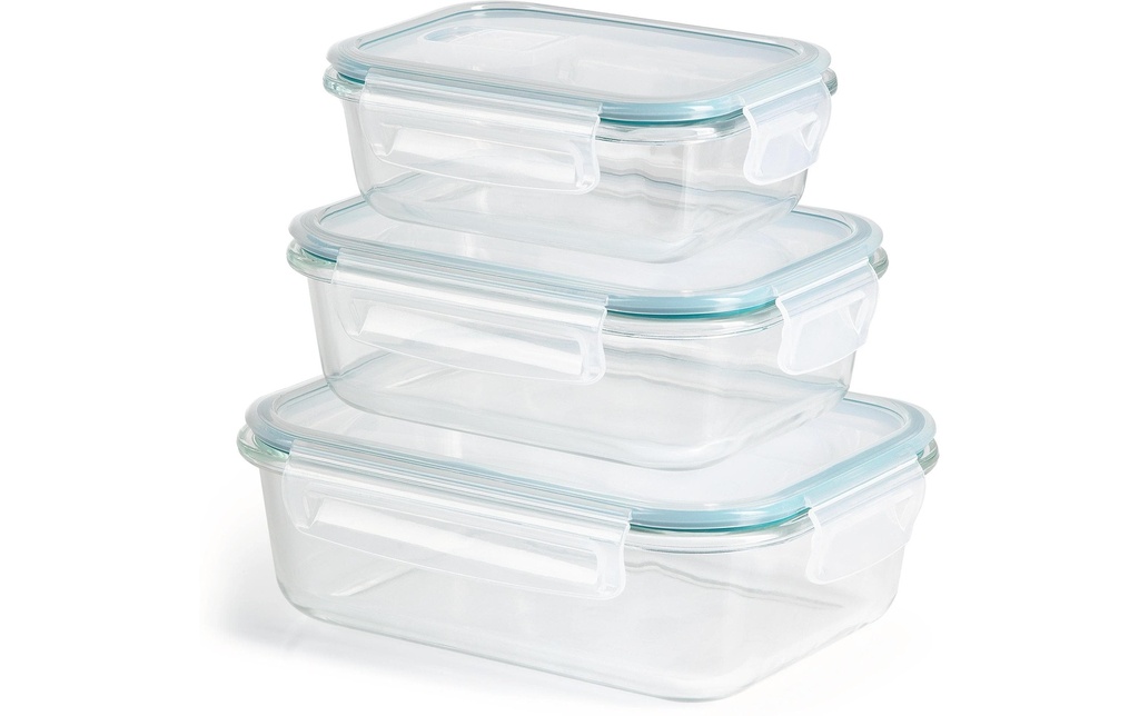 GOURMETmaxx Boîte à provisions 3 pièces, Transparent