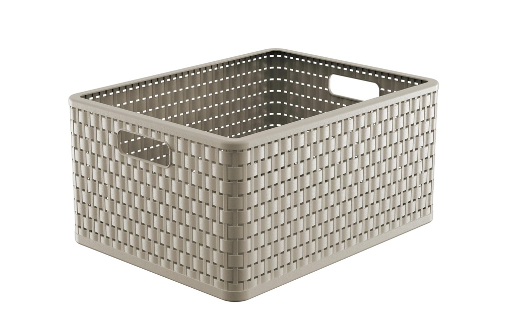 Rotho Panier de rangement Country 43 x 33 x 21,5 cm, Beige