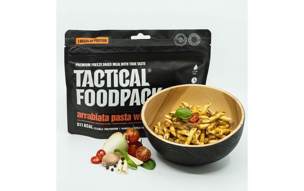 Tactical Foodpack Plat principal Pâtes arrabiata au poulet