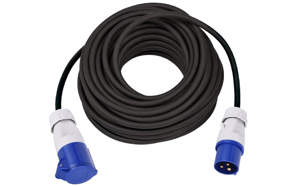 maxCAMP Câble de prolongation 15 m, CEE16/3 avec accouplement CEE16/3