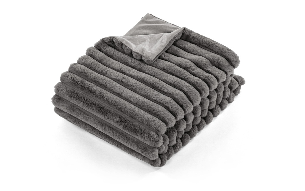 Tiseco Couverture Rabbit Stripe 130 x 170 cm, Gris