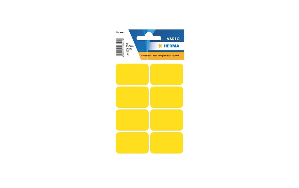 HERMA Etiquettes Vario 26x40mm jaune (5 pces)
