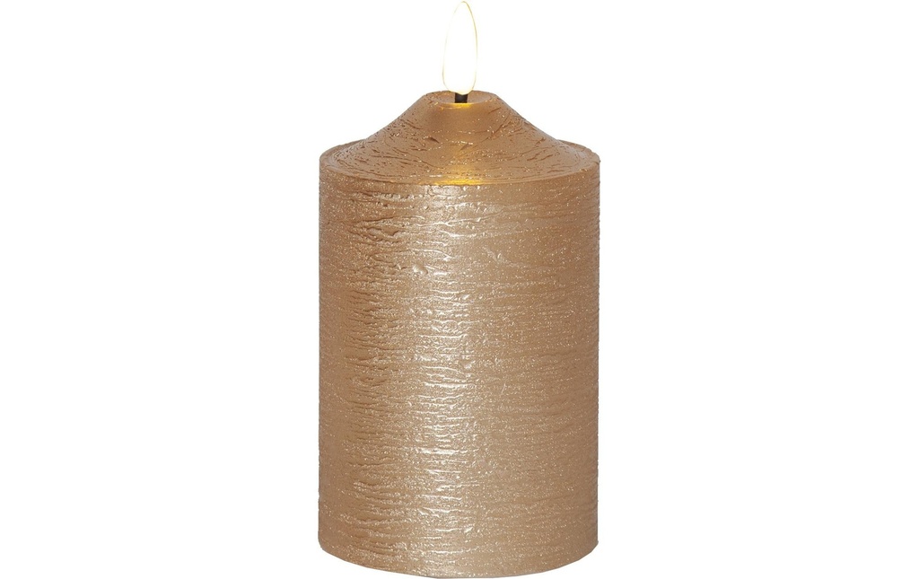 Star Trading Bougie LED Pillar Flamme Ø 7.5 x 15 cm, Or