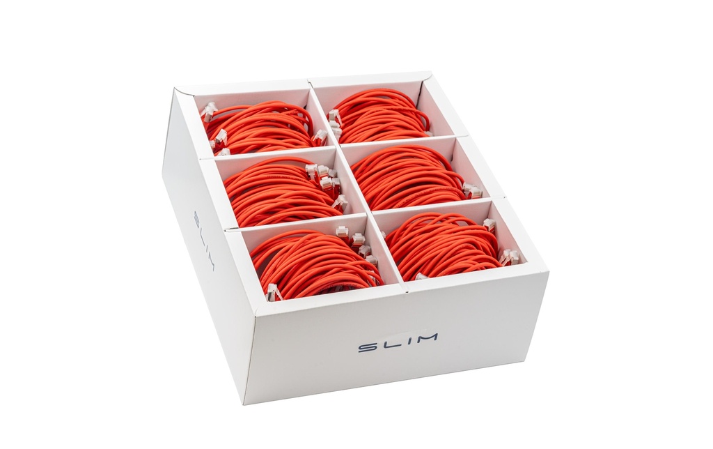 SLIM Câble patch slim RJ-45, Cat 6A, U/FTP, 3 m, Rouge, 36-Pack