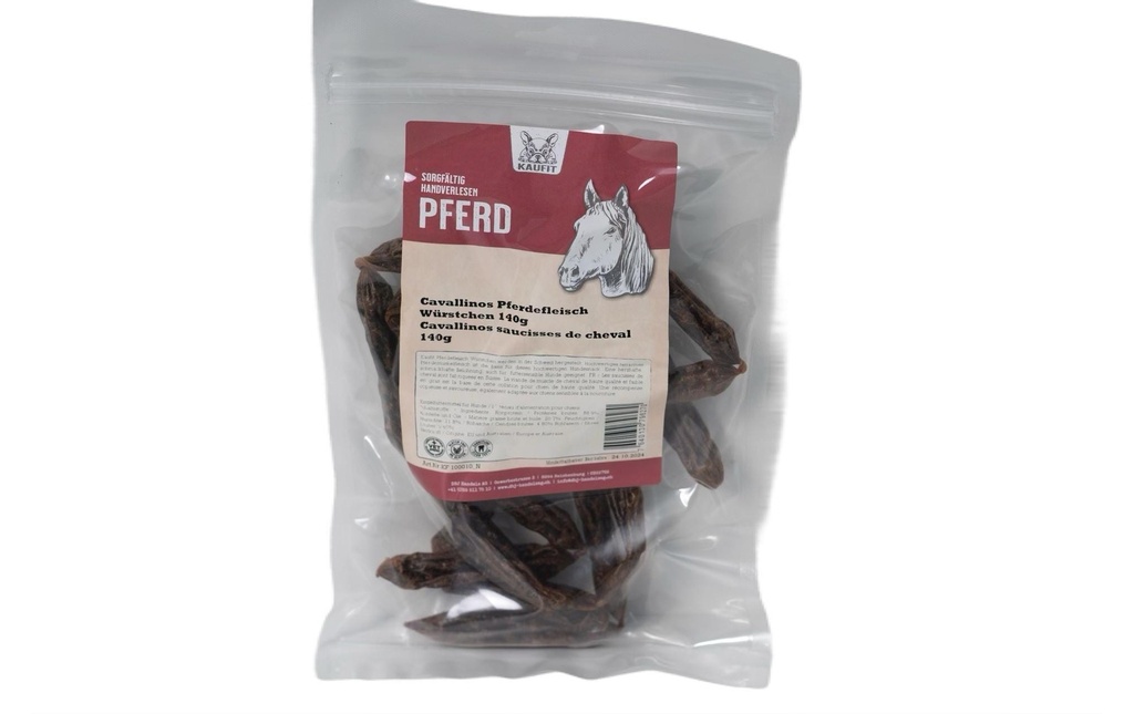 Kaufit Articles à mâcher Saucisses à la viande de cheval 1A , 140 g