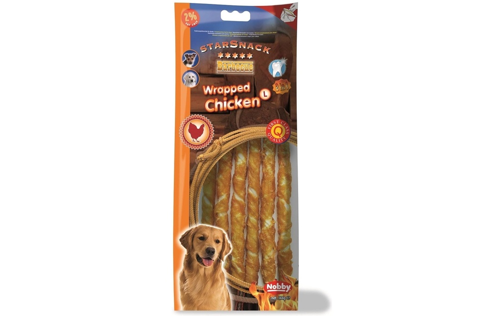 Nobby Produit à mâcher  StarSnack Barbecue Wrapped Chicken L, 144 g
