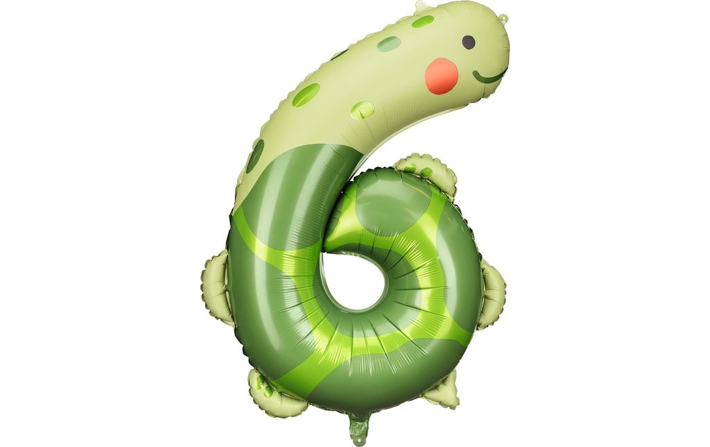 Partydeco Ballon en aluminium Numéro 6 comme motif 75 x 96 cm, 1 pièce
