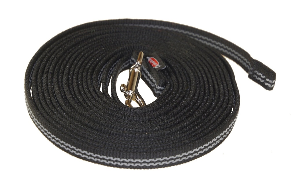 Grossenbacher Longe Courroie ABS, 16 mm / 8 m, Noir