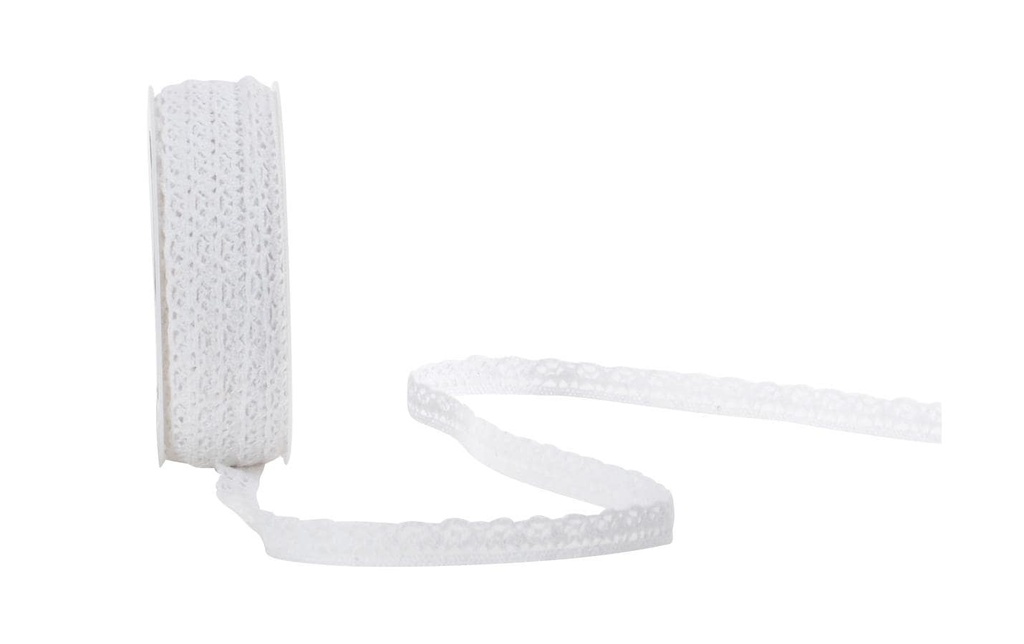 Spyk Bande de dentelle Liza Conseils 10 mm x 10 m, Blanc