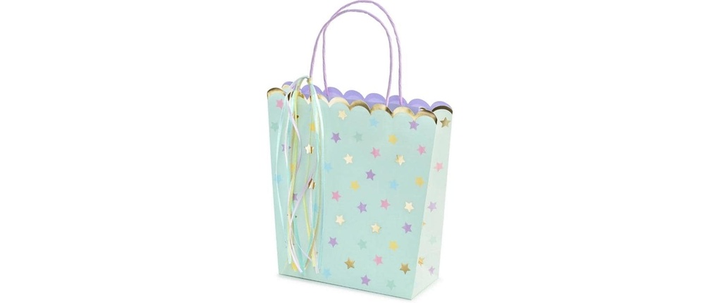 Partydeco Sachet cadeau Étoiles 22 x 23 x 8 cm, 1 pièce