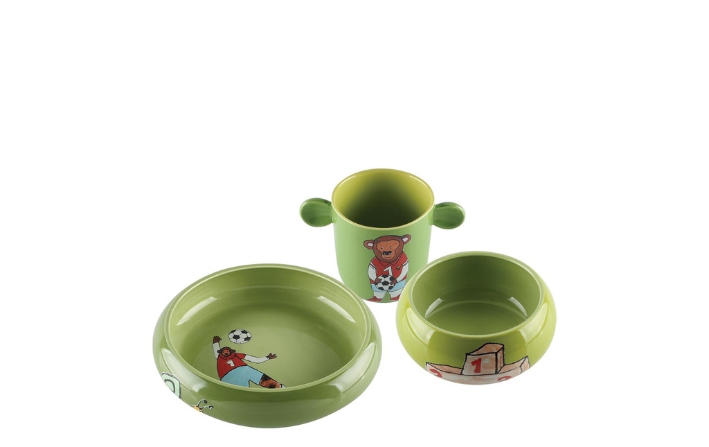 Lunasol Service de table pour enfants Ben 3 pcs., vert
