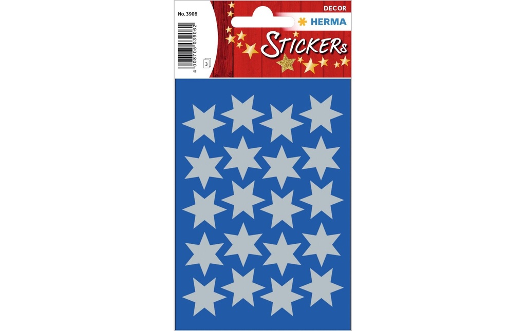 HERMA N'Sticker Dec.étoiles 21mm arg (3 pces)