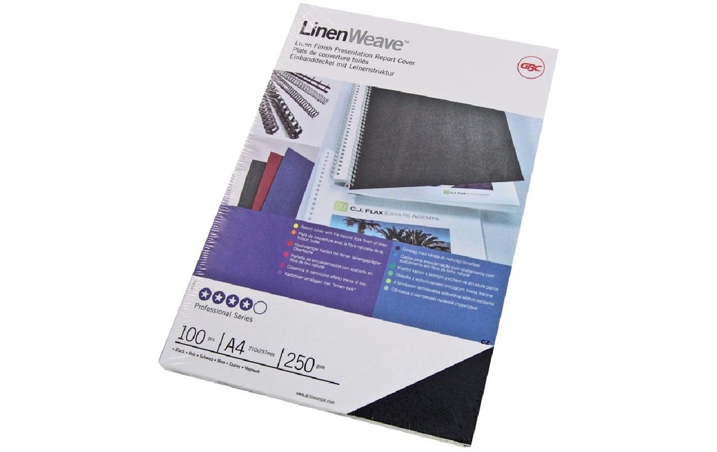 GBC Couverture de brochure Linen Weave 100 pièces, Rouge