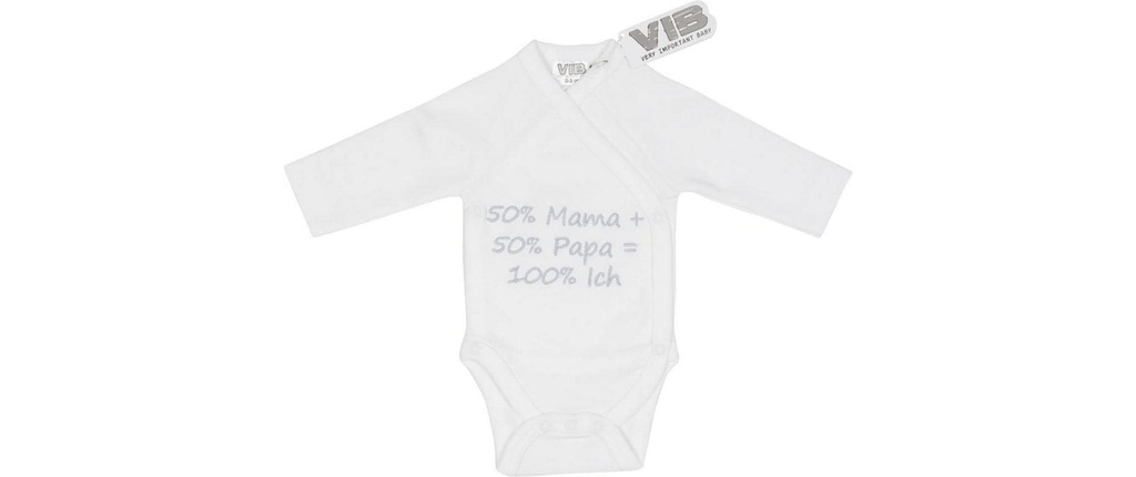 Very Important Baby Body 50% maman + 50% papa = 100% je sais Blanc