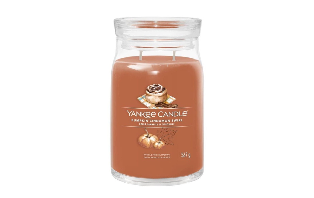 Yankee Candle Signature Bougie parfumée Pumpkin Cinnamon Swirl Signature Large Jar