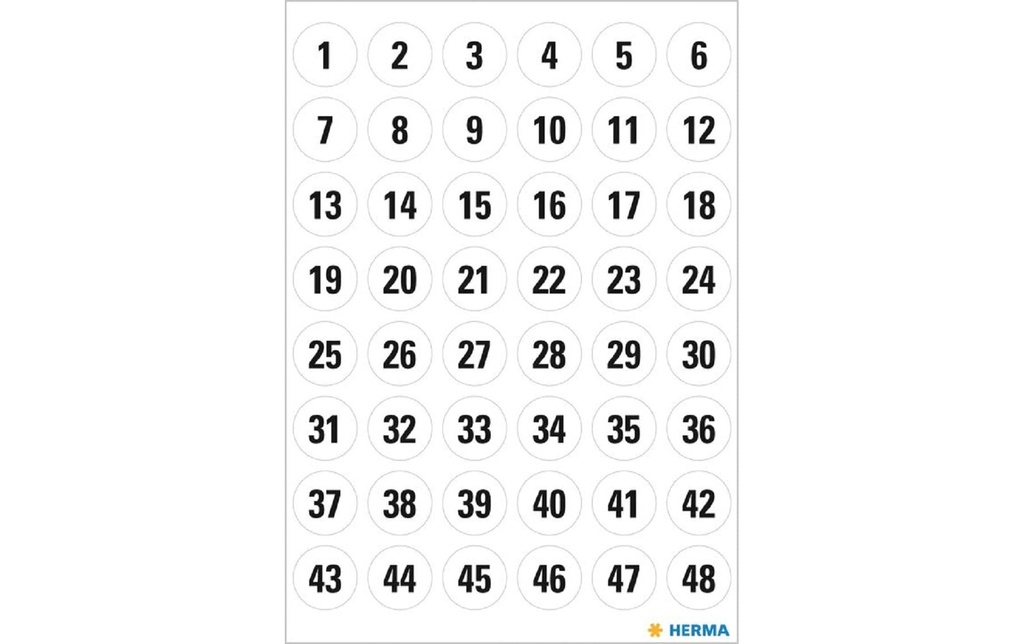 HERMA Chiffres adhésifs Vario 1-240 (5 pces)