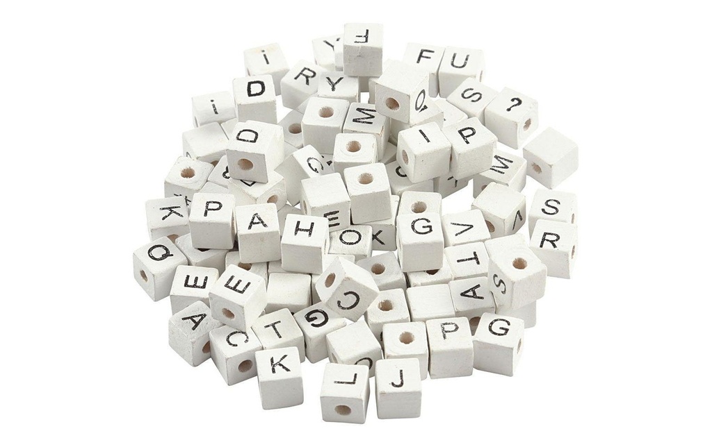 Creativ Company Perles alphabet 8 mm x 8 mm x 8 mm bois