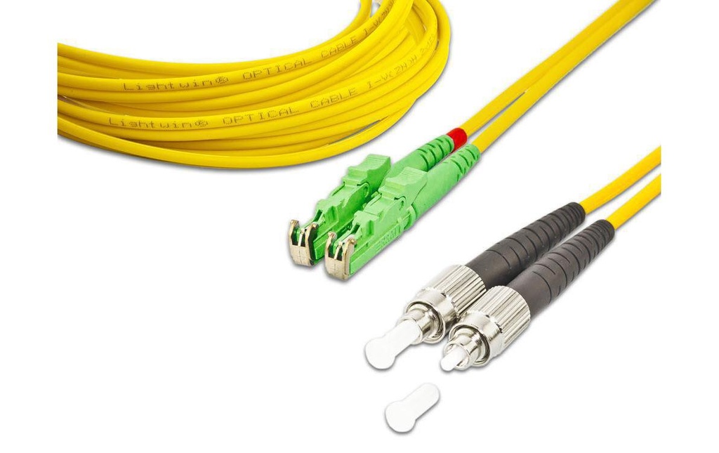 Lightwin Câble patch à fibre optique Singlemode E2000/APC – FC, OS2, Duplex, 10 m