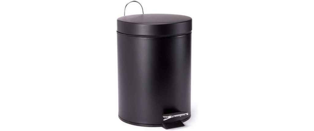 MSV Poubelle à pédale 5 l, Noir