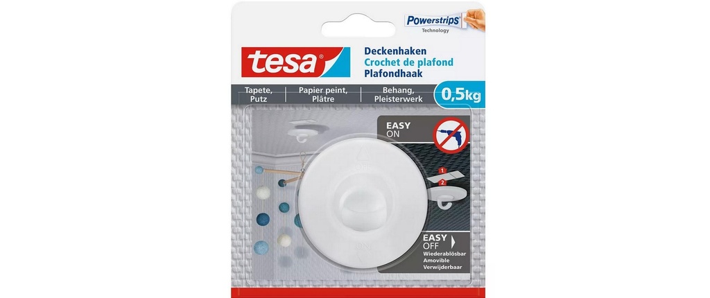 tesa -Set 0.5 kg pour papier peint & crépi, paquet de 3