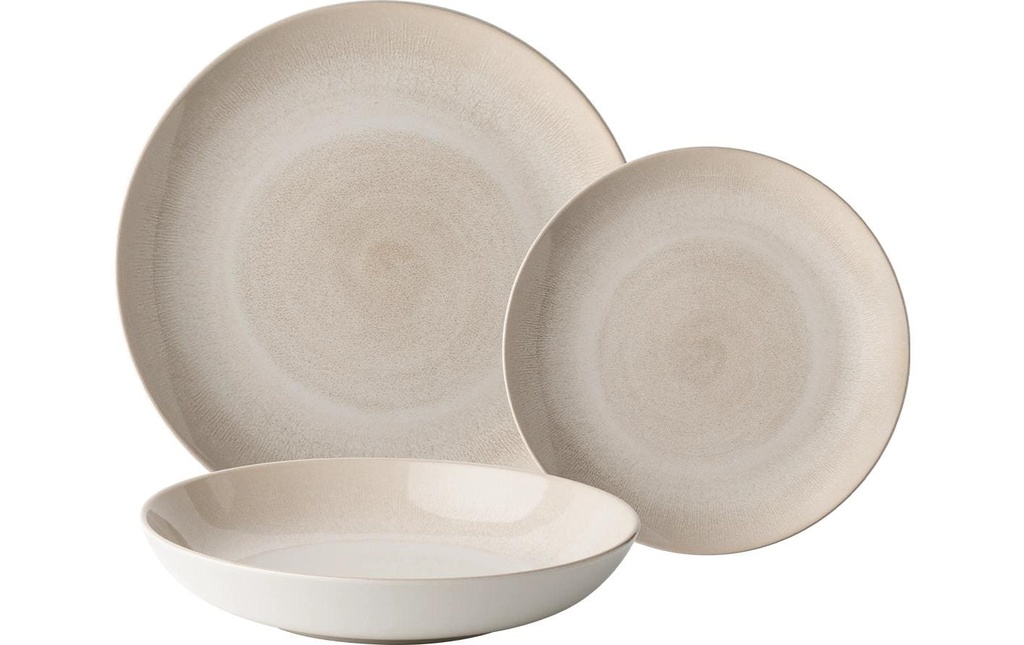 Lunasol Assiette non décorative Elements Vulcano sable 12 pcs.