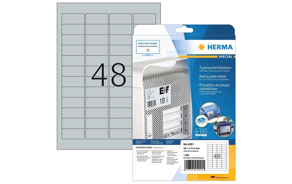 HERMA Etiquettes Spec.45.7x21.2 arge (25 pces)