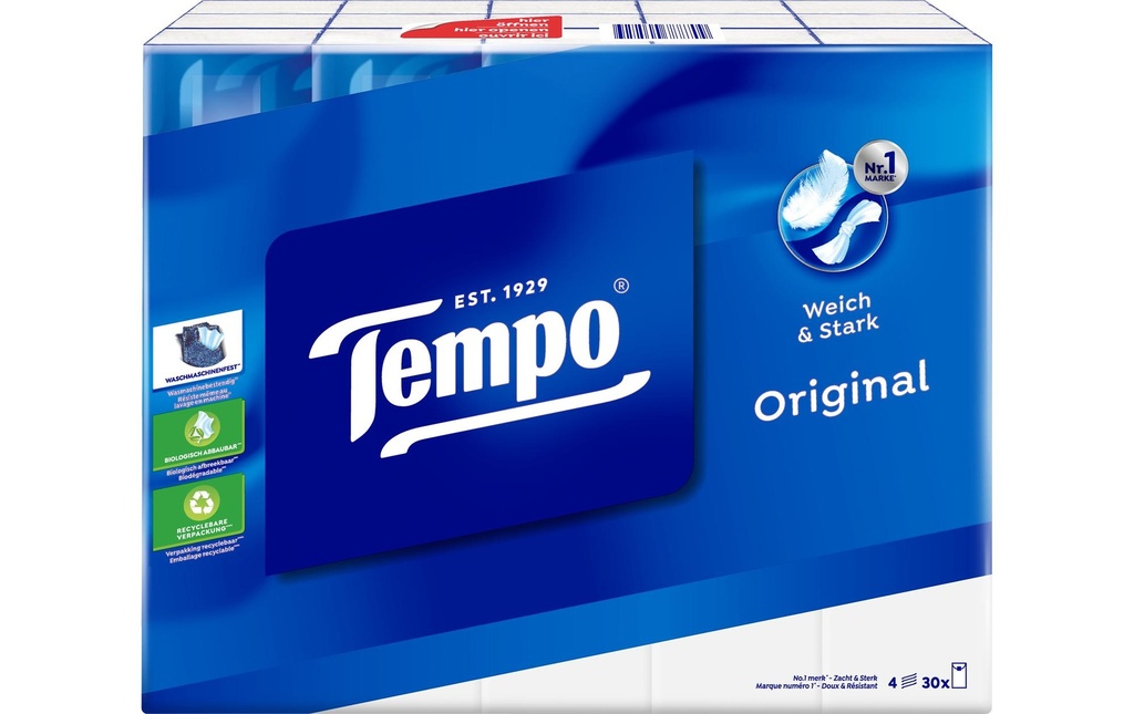 Tempo Mouchoirs Classic 4 plis 30 x 10 pièces