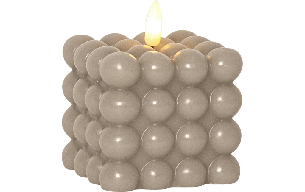 Star Trading Bougie LED Flamme Dot, 7.5 x 7.5 x 9.5 cm, Beige