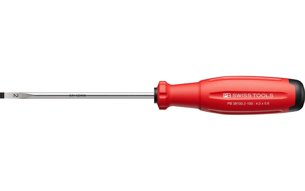 PB Swiss Tools Tournevis pour vis à fente 38100 SwissGrip Evo 100 mm SL 2