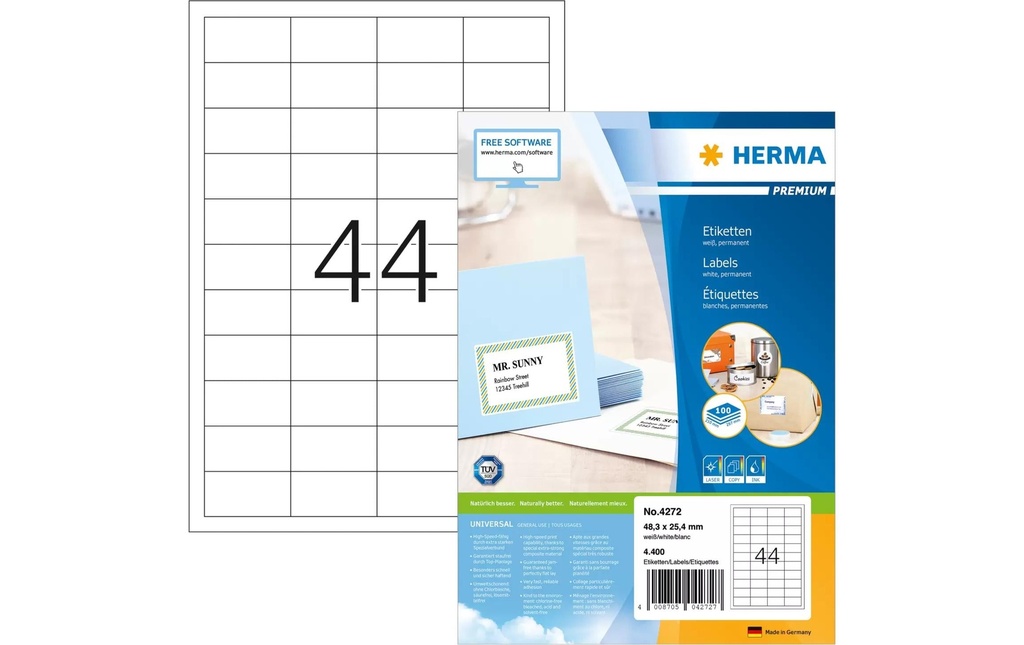 HERMA Etiquettes Premium 48.3x25.4 (100 pces)