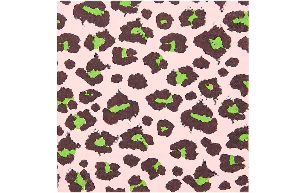 Rico Design Serviettes en papier Leo 33 cm x 33 cm, 20 Pièce/s, Rose/Vert