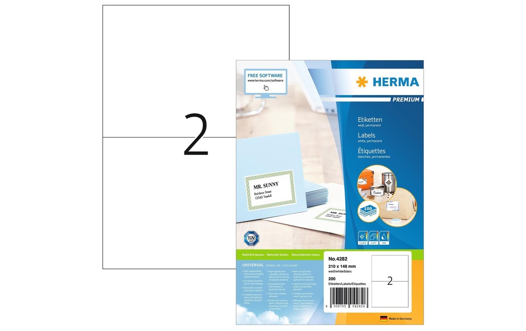 HERMA Etiquettes Prem.210x148 (100 pces)