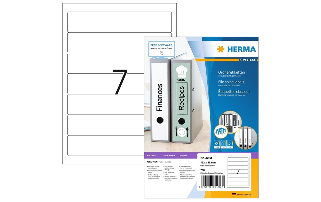 HERMA Etiq.Spec.Classeur 192x38 (100 pces)