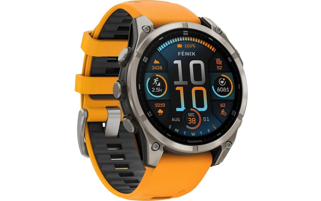 GARMIN Montre de sport Fenix 8 AMOLED Sapphire, 47 mm Graphite/titane