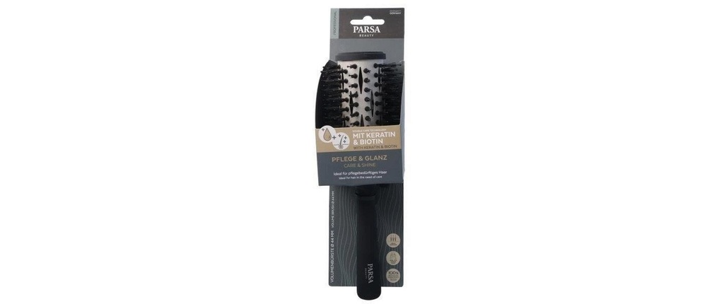 Parsa Beauty Brosse à cheveux ronde Keratin Care and Shine Noir