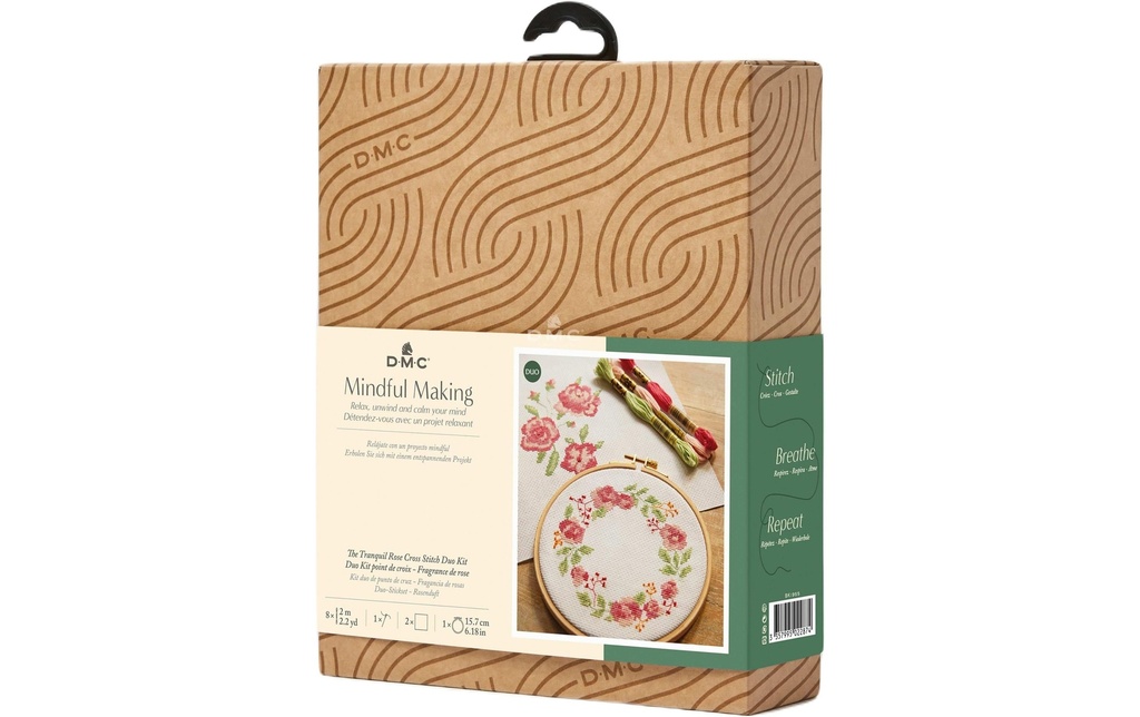 DMC Set de broderie Mindful Making Duo Parfum de rose, Ø 15.7 cm