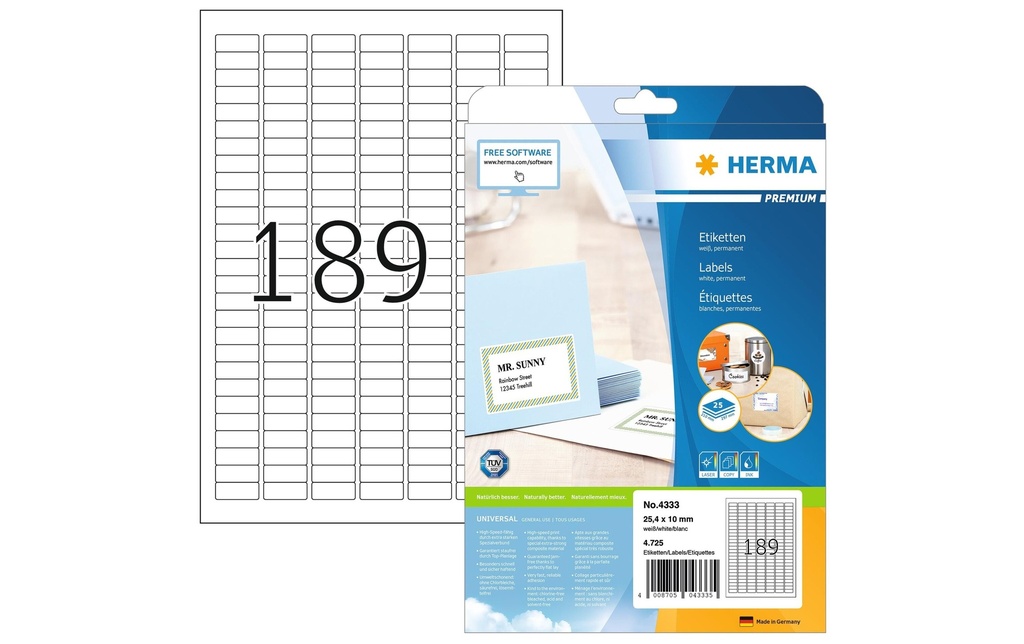 HERMA Etiquettes Premium 25.4x10 (25 pces)