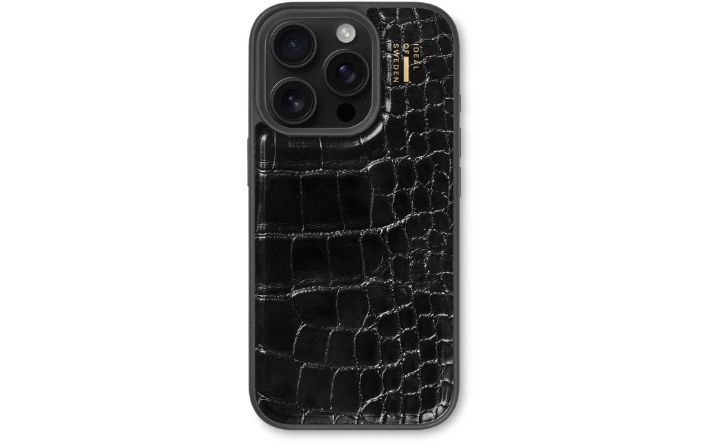 Ideal of Sweden Coque arrière Croco iPhone 16 Pro Max Noir