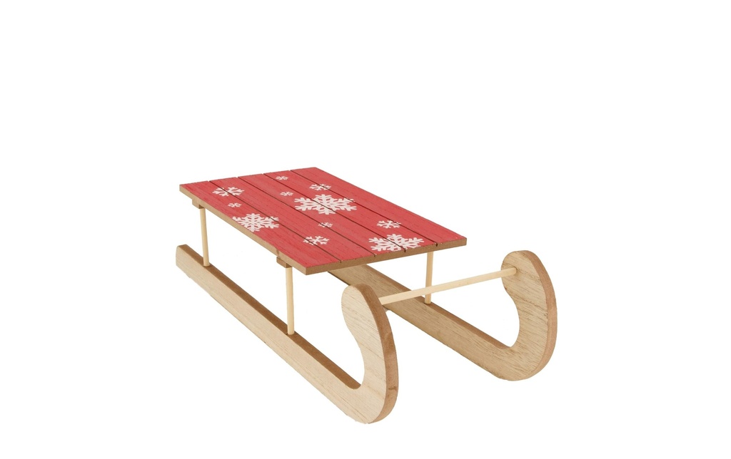 CHALET Décoration de Noël Traîneau 6.9 cm, MDF