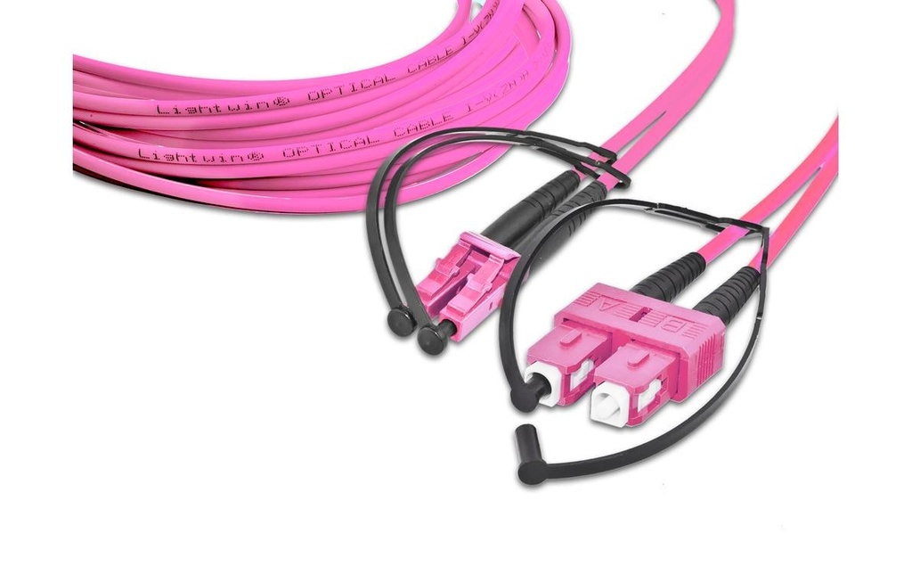 Lightwin Câble patch à fibre optique Multimode LC – SC, OM4, Duplex, 1 m