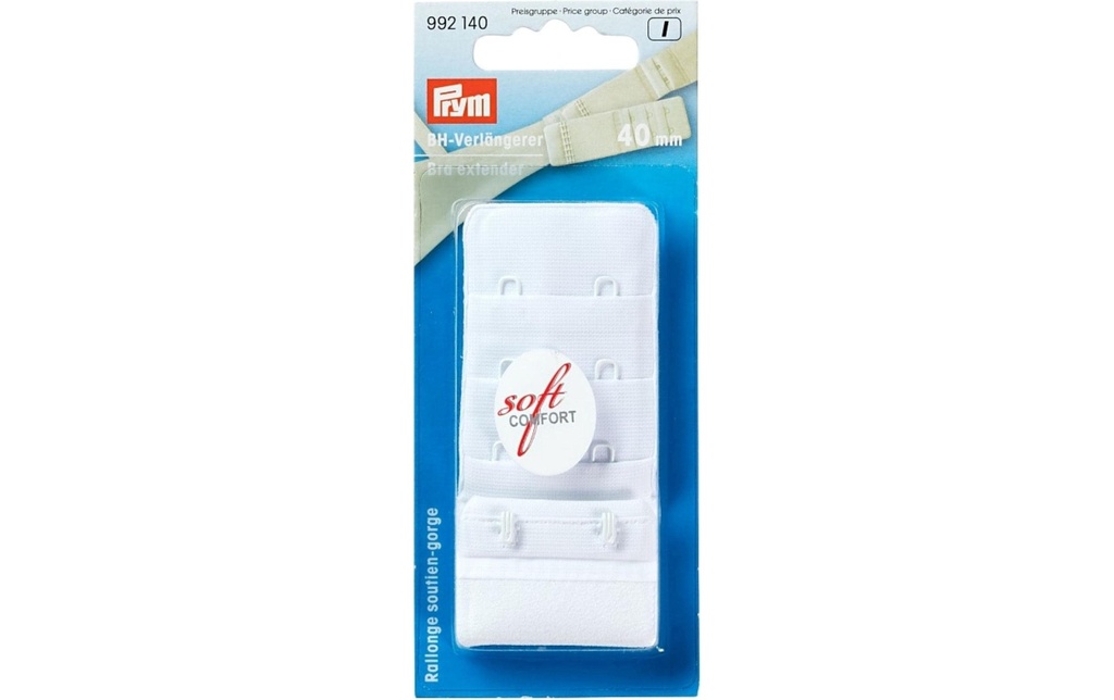 Prym Extension du soutien-gorge 40 mm, pour l'accrochage, blanc