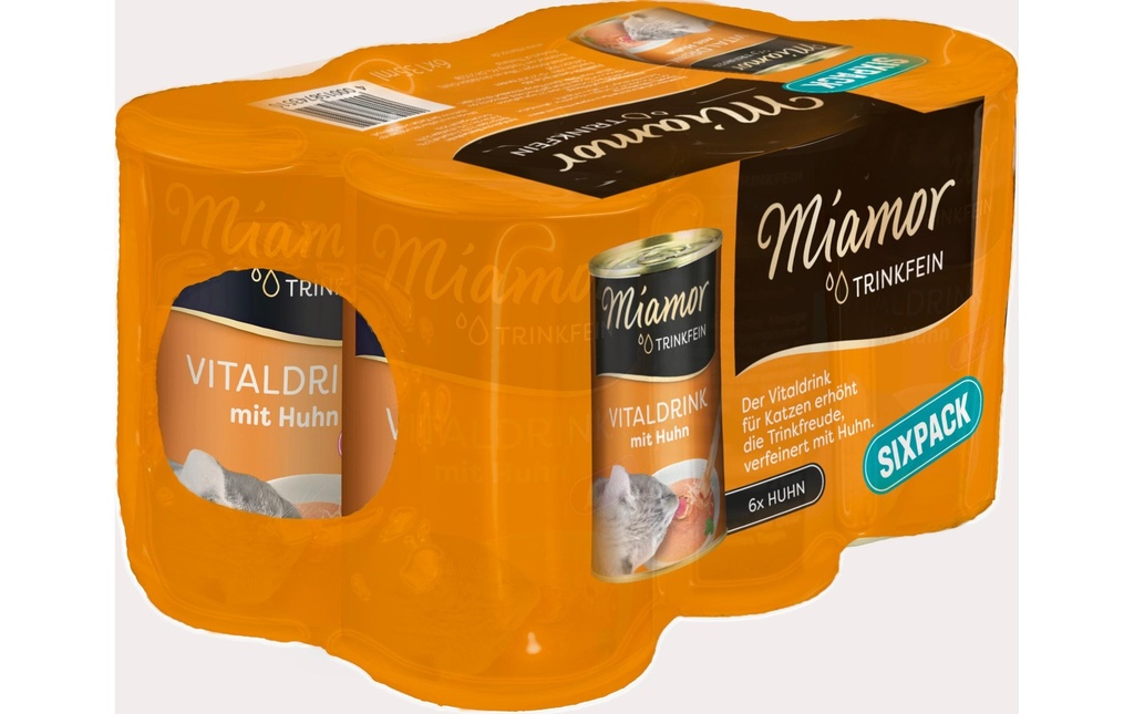 Miamor Collation pour chat Boîte de boisson Vitaldrink au poulet, 6 x 135 ml