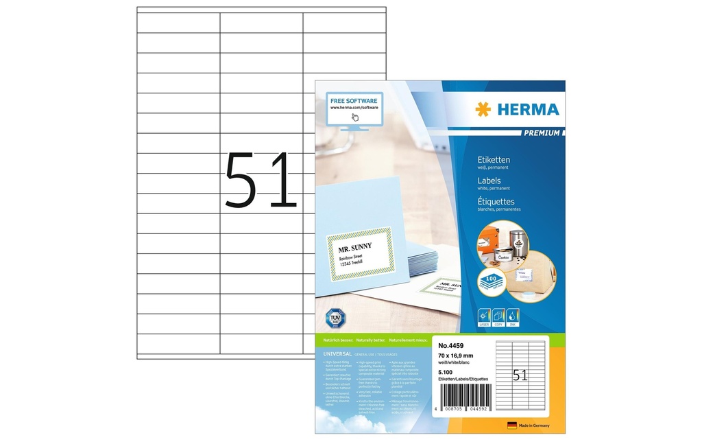 HERMA Etiquett.Premium 70x16.9 (100 pces)